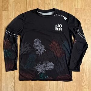 Ingear UPF 50+ Men’s Rash Guard Top Pineapple Aloha Hawaii, Size Small